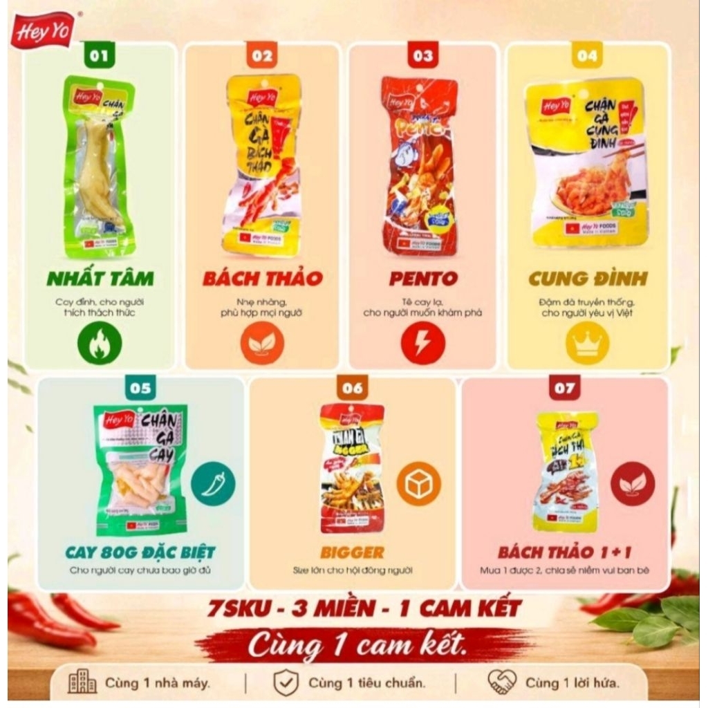 COMBO 20 Chân Gà Nhất Tâm, Chân Gà Hey Yo, Thơm NGon, Dai Giòn, Hey Yo Food, Ăn Vặt Food