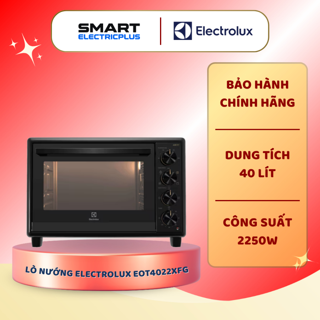 Lò Nướng Electrolux EOT4022XFG 40L – AirFry Chiên Không Dầu, Nướng Đối Lưu