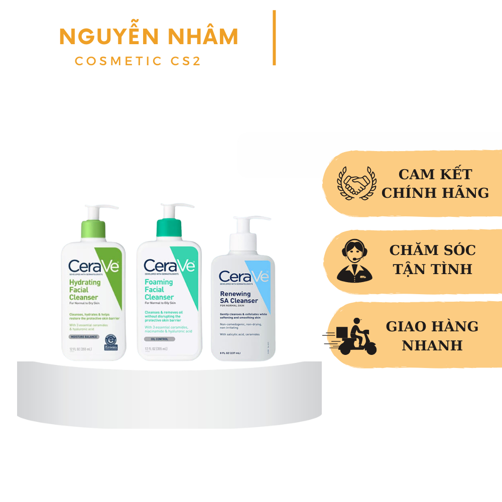 Sữa Rửa Mặt Dịu Nhẹ CERAVE Foaming & Hydrating Chính Hãng