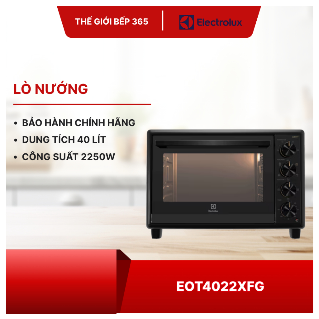 Lò Nướng Electrolux EOT4022XFG 40L – AirFry Chiên Không Dầu, Nướng Đối Lưu