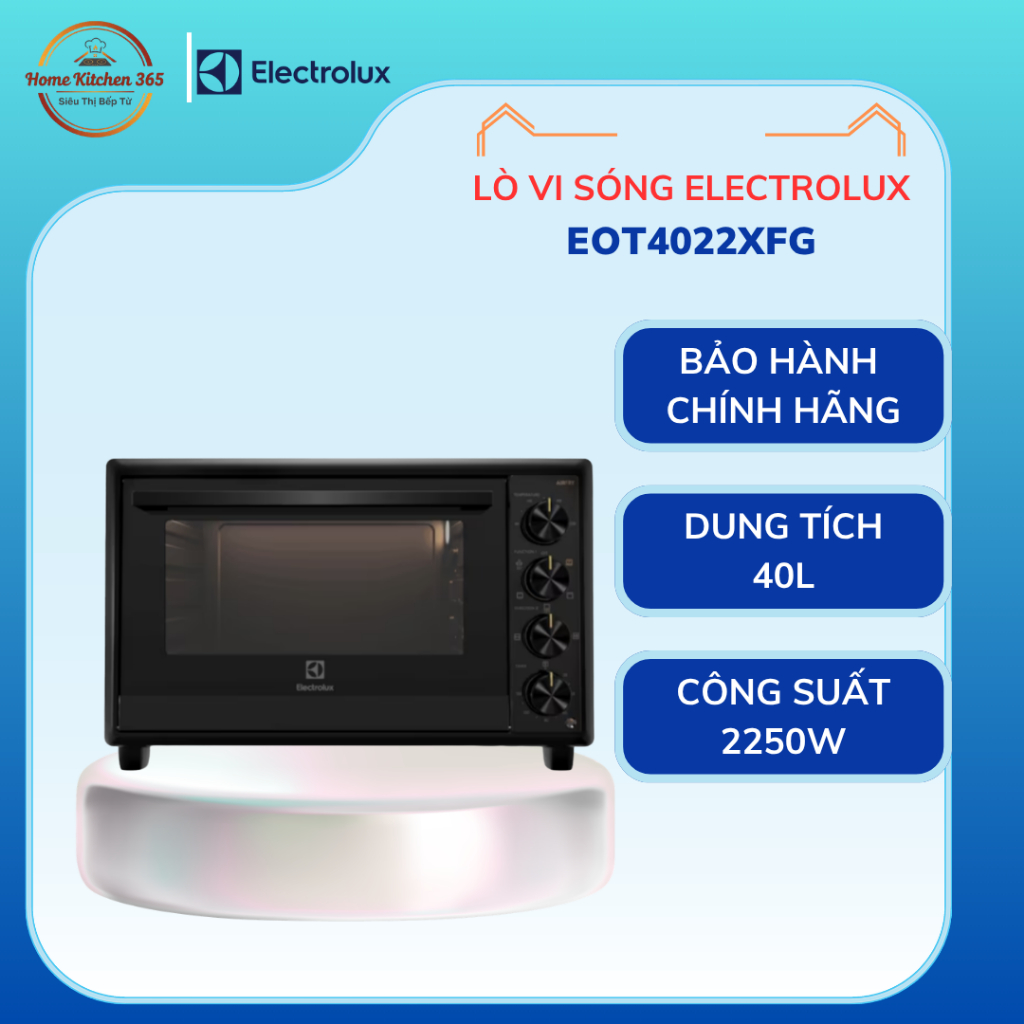 Lò Nướng Electrolux EOT4022XFG 40L – AirFry Chiên Không Dầu, Nướng Đối Lưu