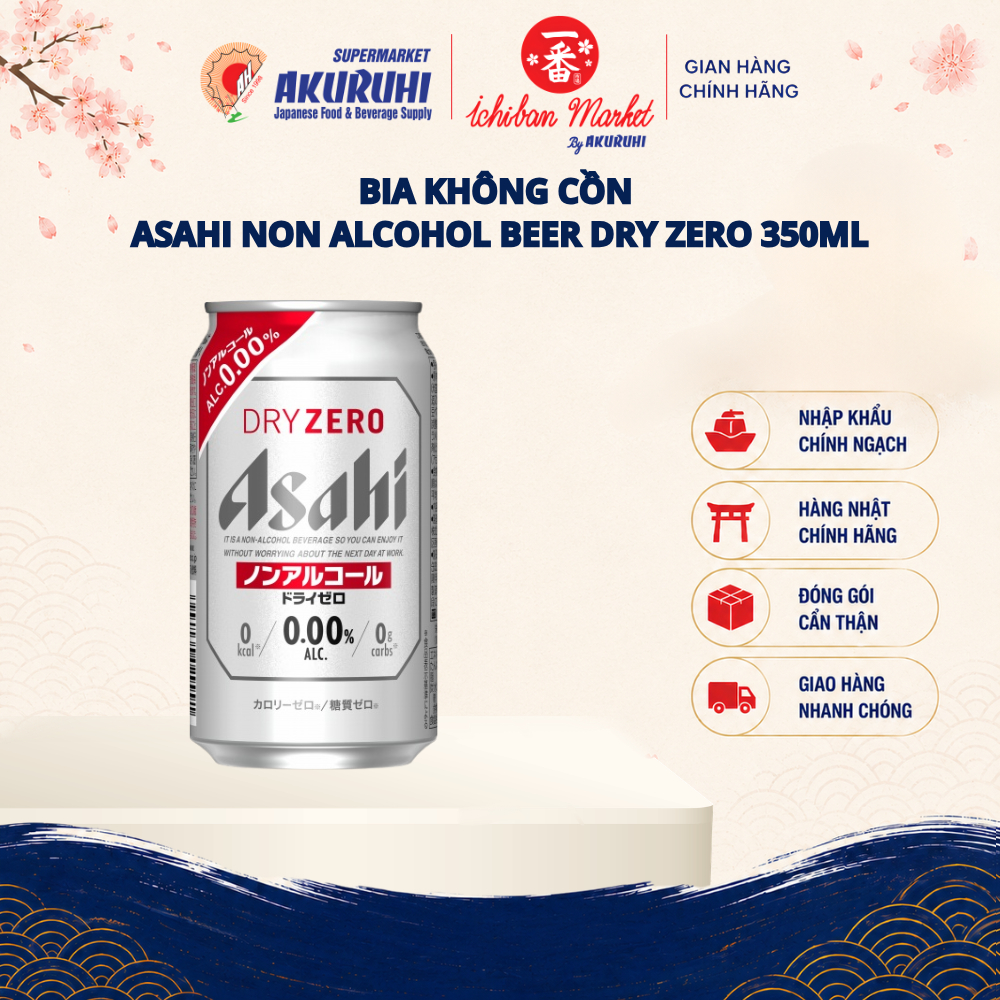 Bia Không Cồn Asahi Non Alcohol Beer Dry Zero 350ml