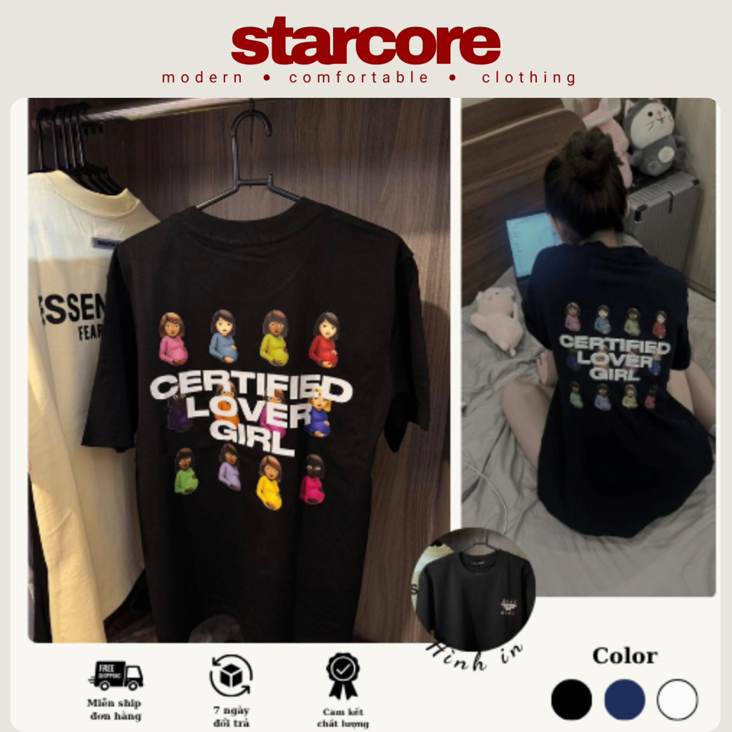 Áo Thun Hình In LOVER GIRL Áo Phông Nam Nữ Form Rộng Unisex STAYRVIBES Full Tag Mạc Chuẩn