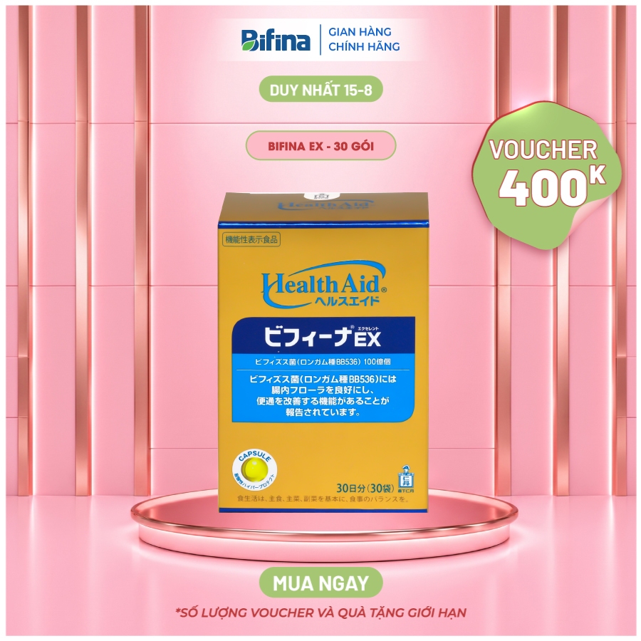 Men Vi Sinh Bifina Nhật Bản Loại EX 30 Gói - Hỗ Trợ Giảm Viêm Đại Tràng, Cải Thiện Tiêu Hóa