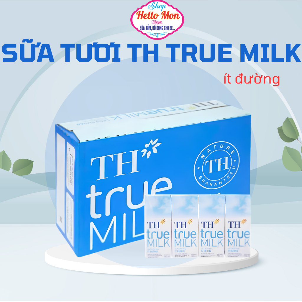 Thùng Sữa Tươi TH True Milk 110ml /180ml- ít đường/ Hilo tách béo