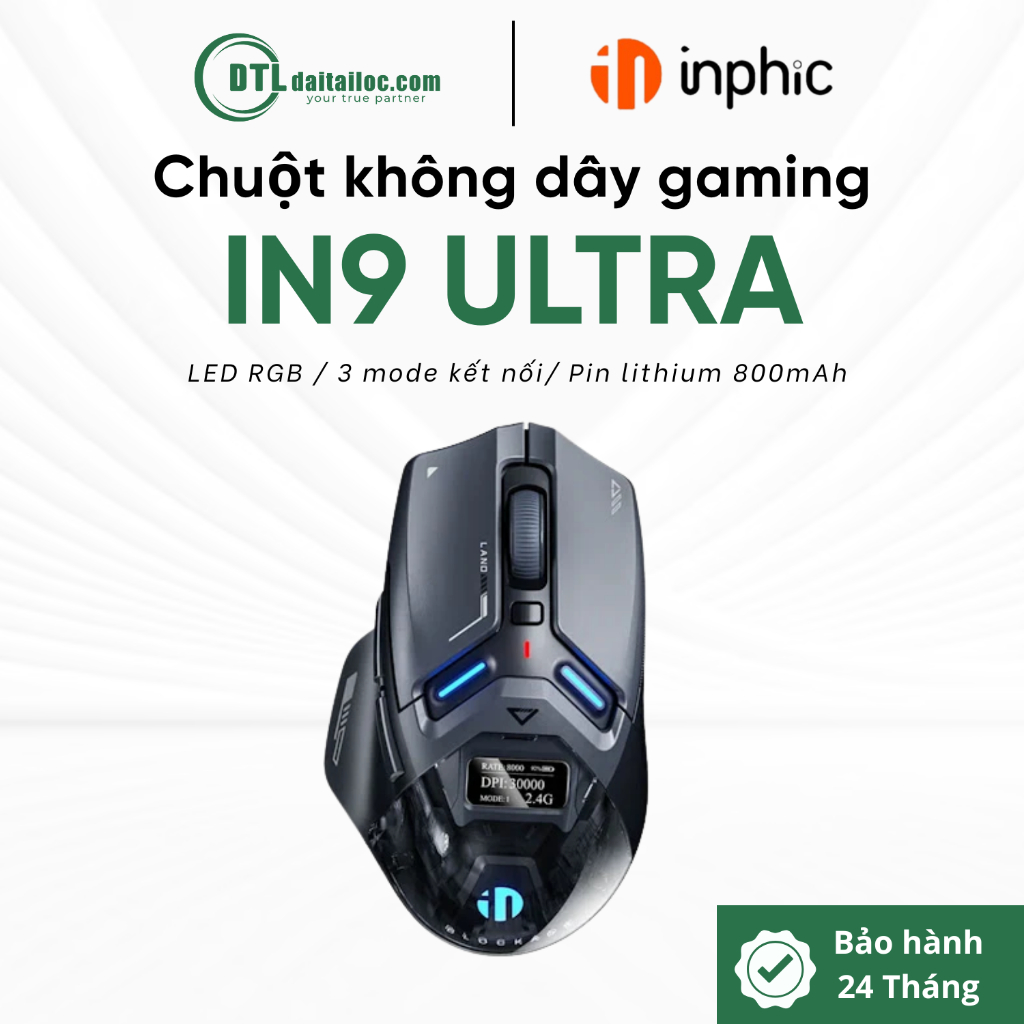 Chuột không dây gaming INPHIC IN9 ULTRA | Chính Hãng | Bảo Hành 24 Tháng