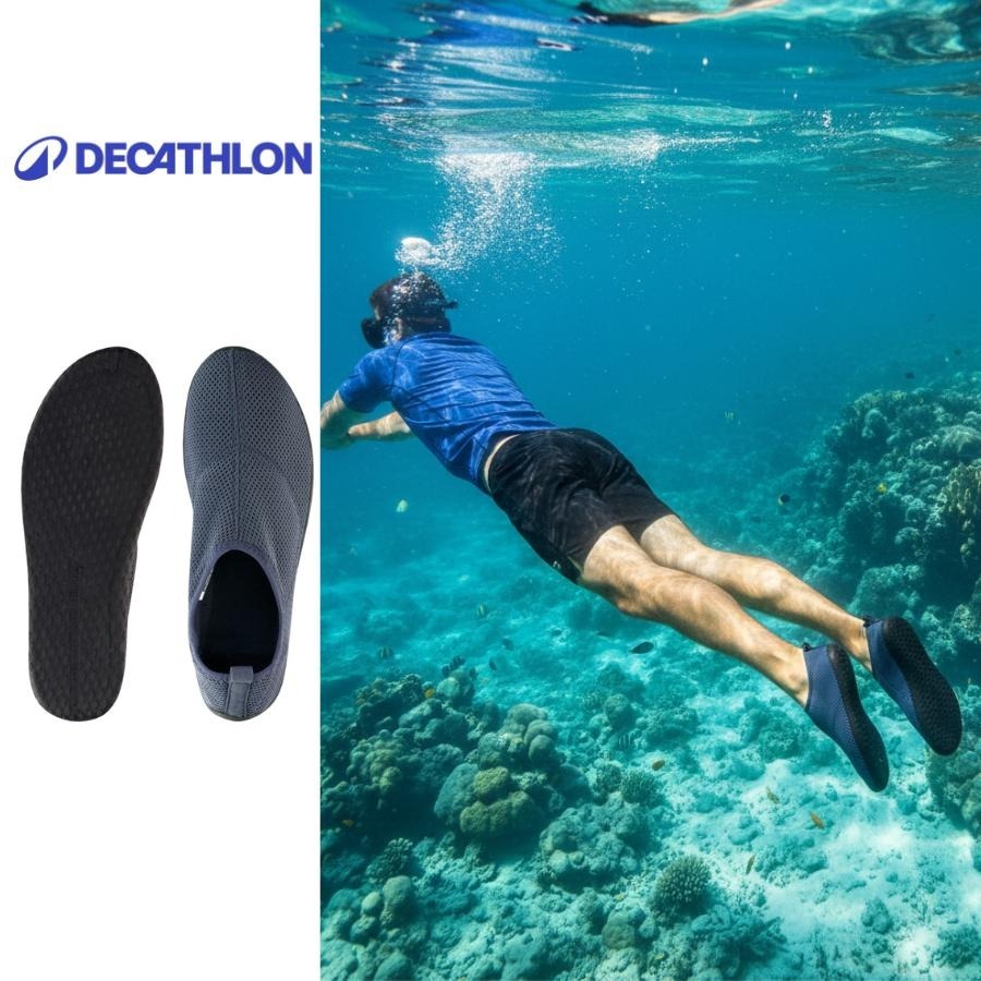 Giày lặn biển aquashoe 100 DECATHLON subea xám sẫm