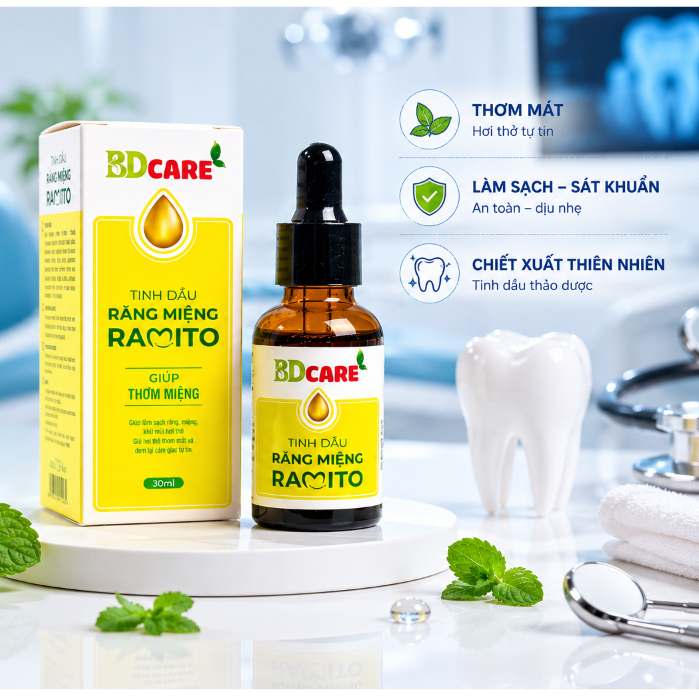 Tinh Dầu Ramito 10ml - BDCare - Hỗ Trợ Giải Quyết Các Vấn Đề Răng Miệng khoahocsuckhoe
