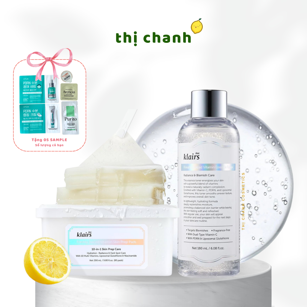[MUA 1 TẶNG 5] Toner/ Toner Pad Dưỡng Sáng, Căng Bóng DEAR, KLAIRS Vitamin Essence Toner/ Toner Pad 