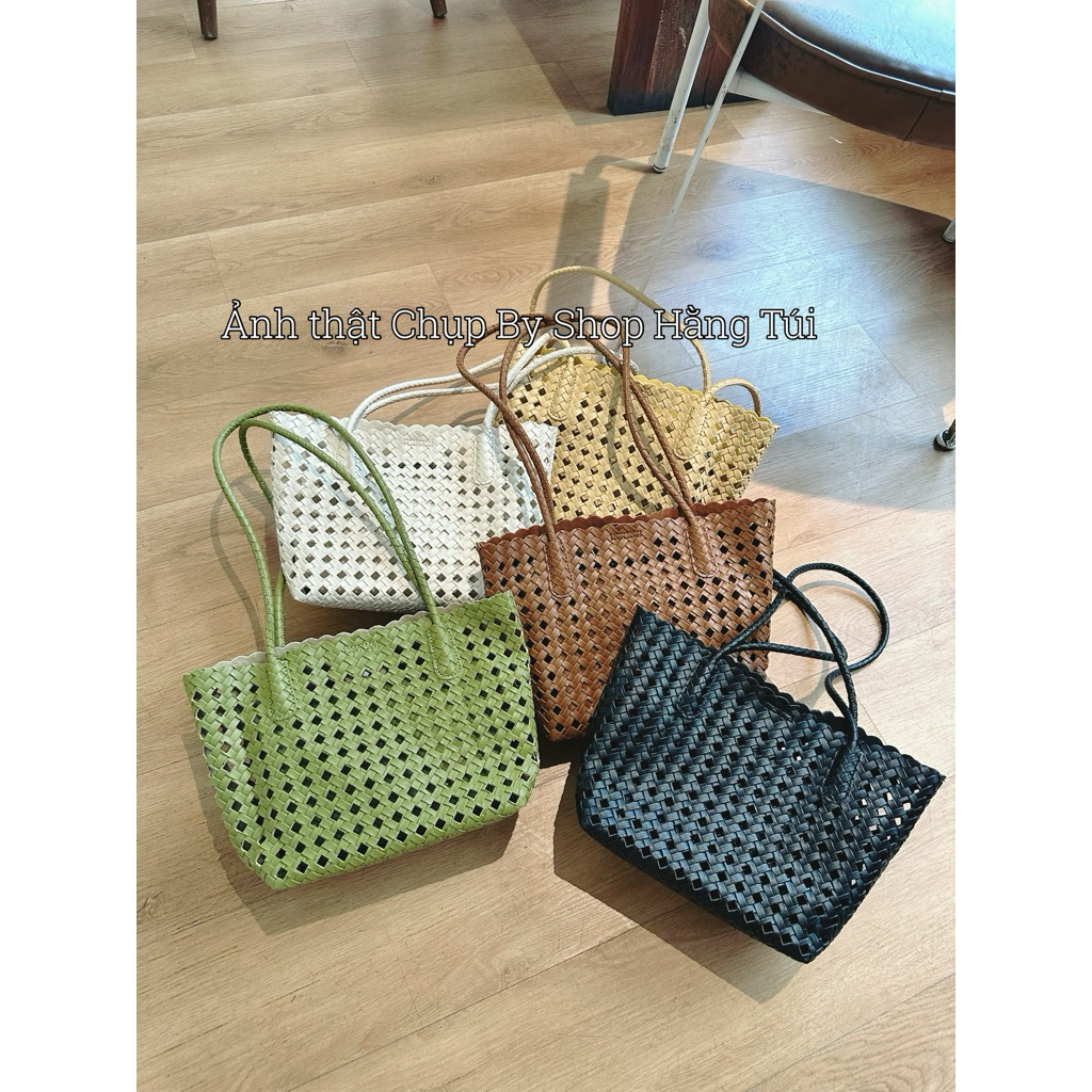Túi Đeo Vai Tote Đan Lưới Dáng Rọ Vintage Size 30cm Hot Trend