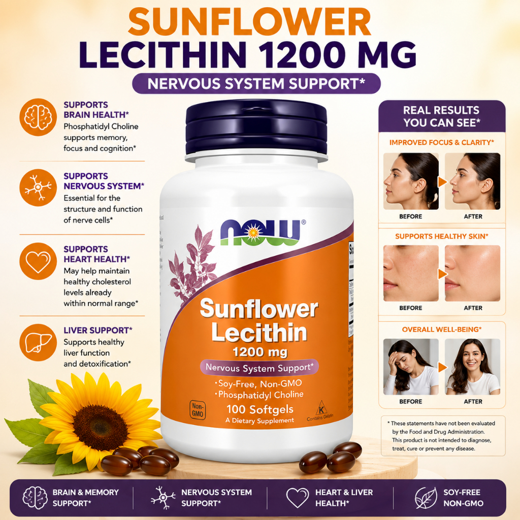 Sunflower Lecithin 1200mg NOW 100 viên