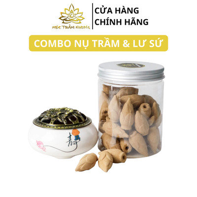 Combo Nụ Trầm Hương Tự Nhiên Và Lư Sứ Đốt Trầm Xông Nhà Thư Giãn - Mộc Trầm Hương MTH