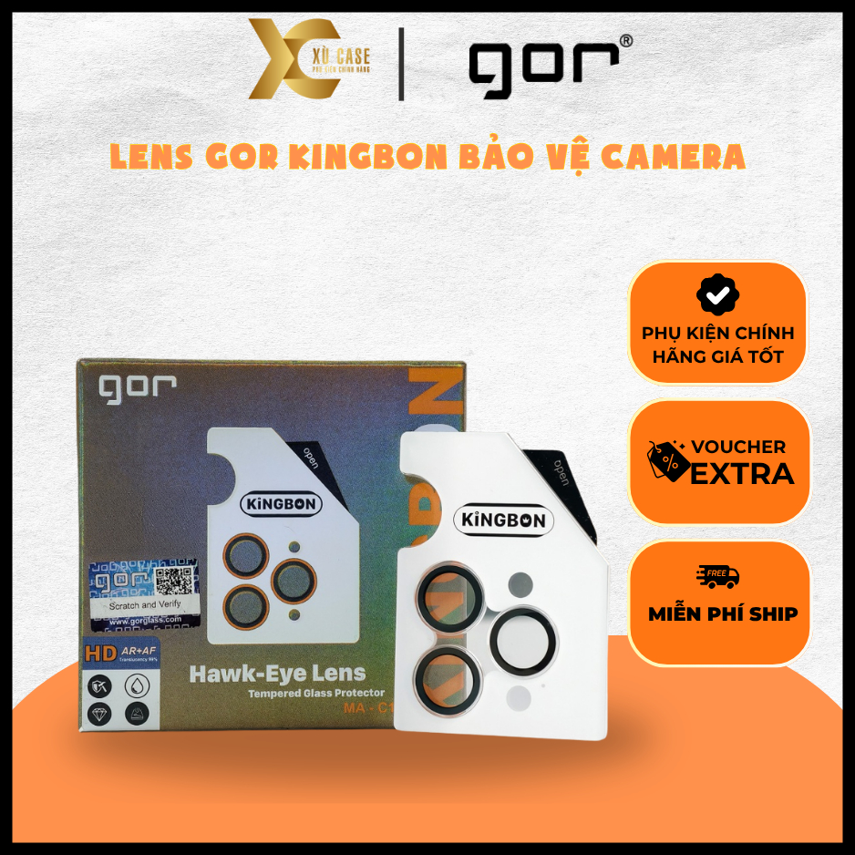 Lens Gor KingBon Bảo Vệ Mắt Camera Chính Hãng cho iP 16 Pro/ Pro Max | 17 Pro/ Pro Max