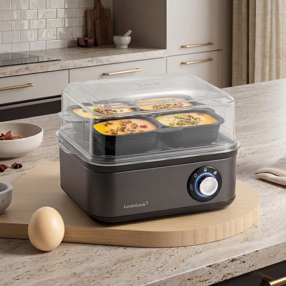 Máy hấp trứng và đa dạng món hấp LocknLock Multi Egg Cooker EJE223GRY