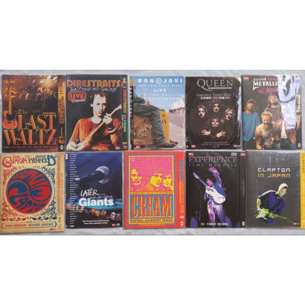 Combo 10 đĩa DVD nhạc quốc tế (đã qua sử dụng) như hình.