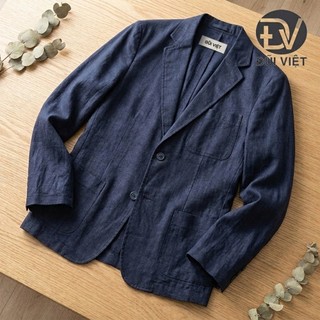 Áo blazer nam from rông chất liệu linen sang trọng, lịch lãm bz06