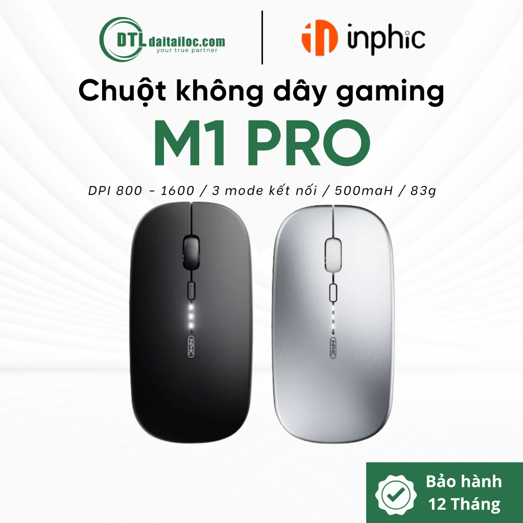 Chuột không dây INPHIC M1 PRO | Chính Hãng | Bảo Hành 12 Tháng