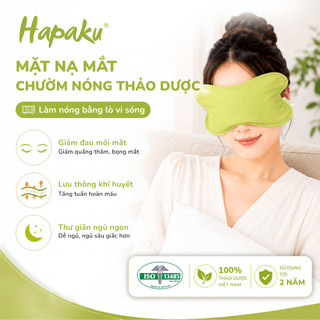 Mặt nạ mắt chườm nóng thảo dược hapaku, bịt mắt ngủ thảo dược, mặt nạ mắt nóng thảo dược, thư giãn mắt, massage mắt