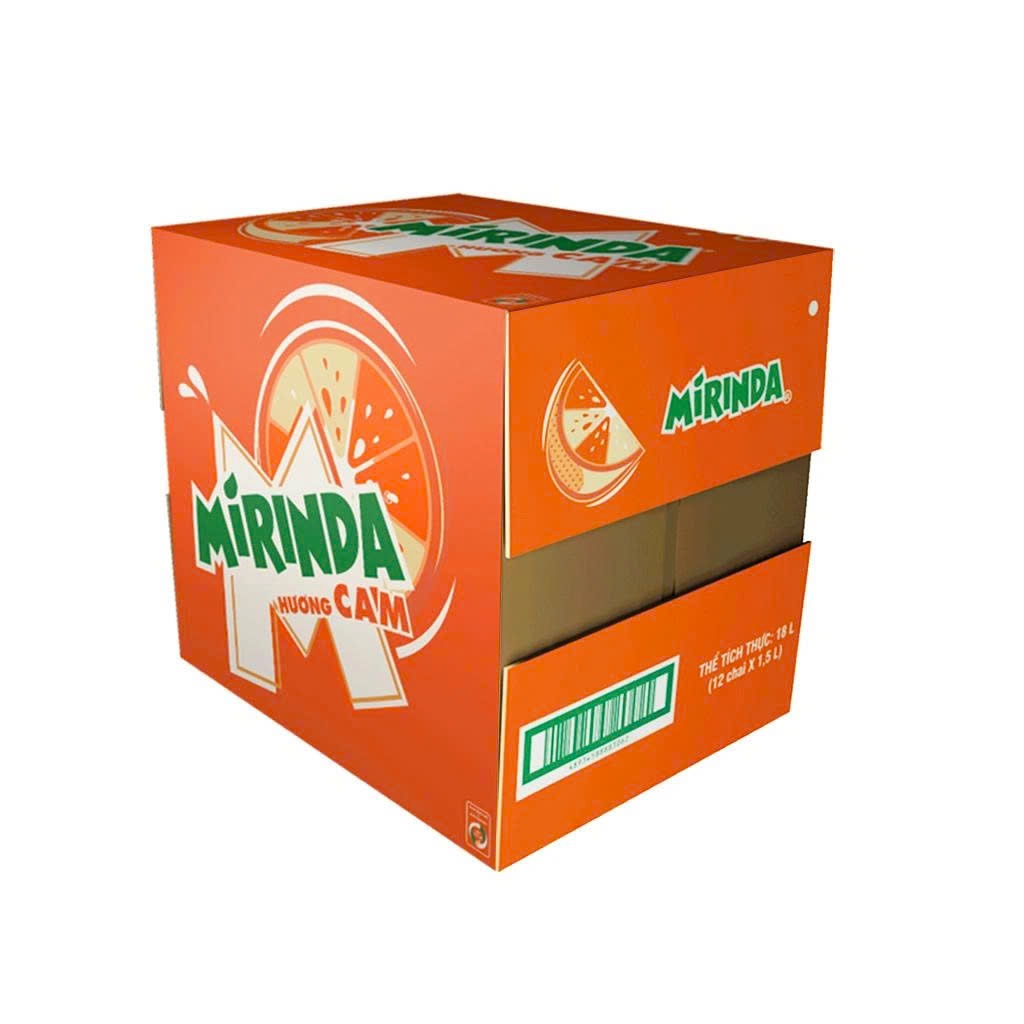 Combo 12 chai nước ngọt Mirinda hương cam 1.5 lít