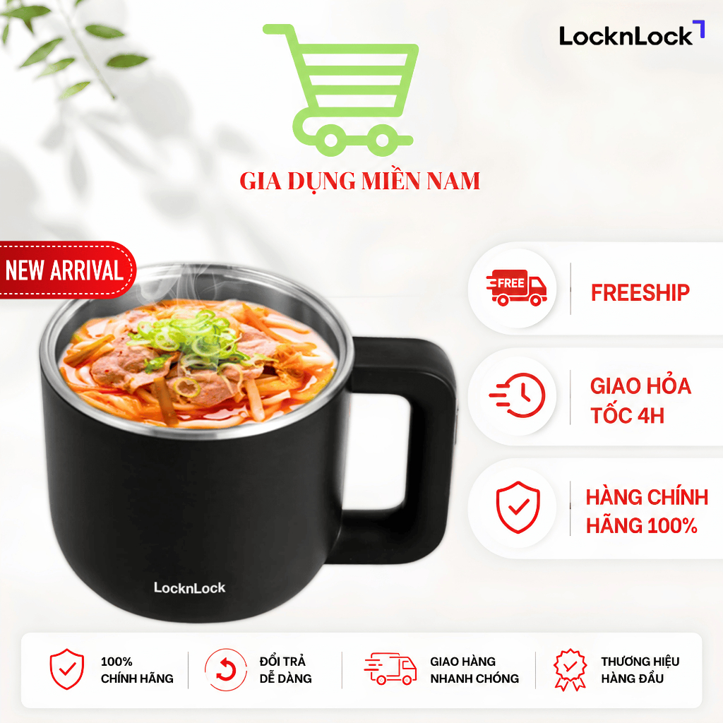 Nồi điện đa năng LocknLock EJP116BLK, dung tích 0.8L - Hàng Chính Hãng