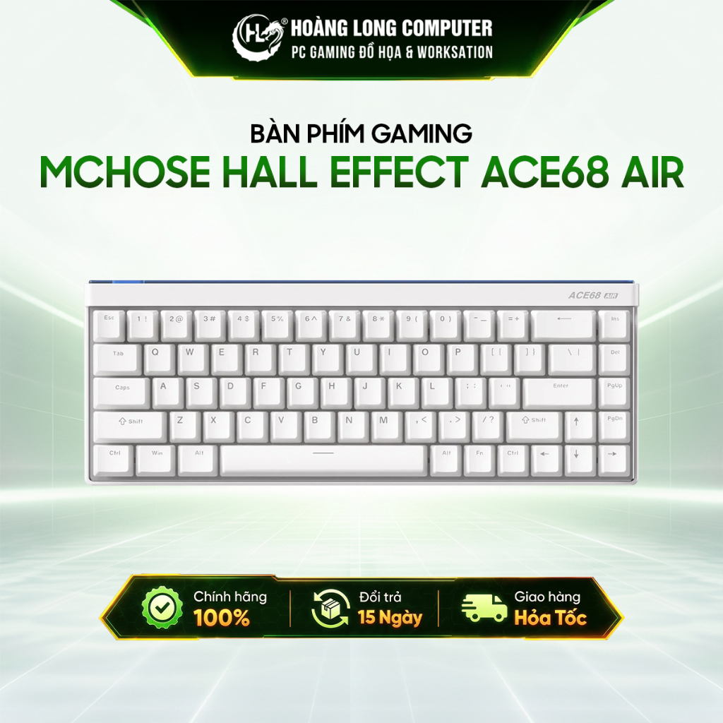 Bàn phím gaming MCHOSE Hall Effect Ace68 Air Layout 65% Bảo Hành 24 Tháng- Hàng Chính Hãng