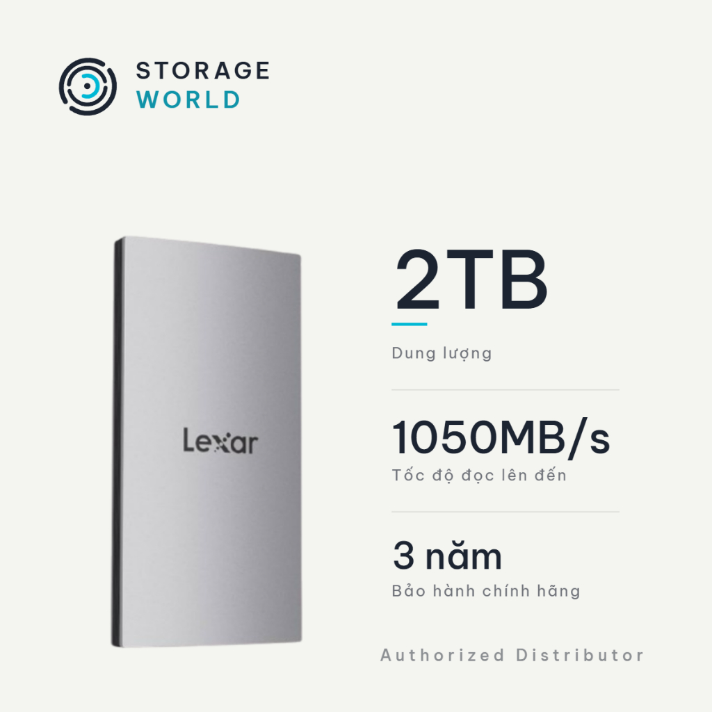Ổ Cứng Gắn Ngoài SSD LEXAR ES3 PORTABLE SSD 1TB/2TB (RNSNG) - Tốc Độ Cao Siêu Nhỏ Gọn Vỏ Kim Loại Nh