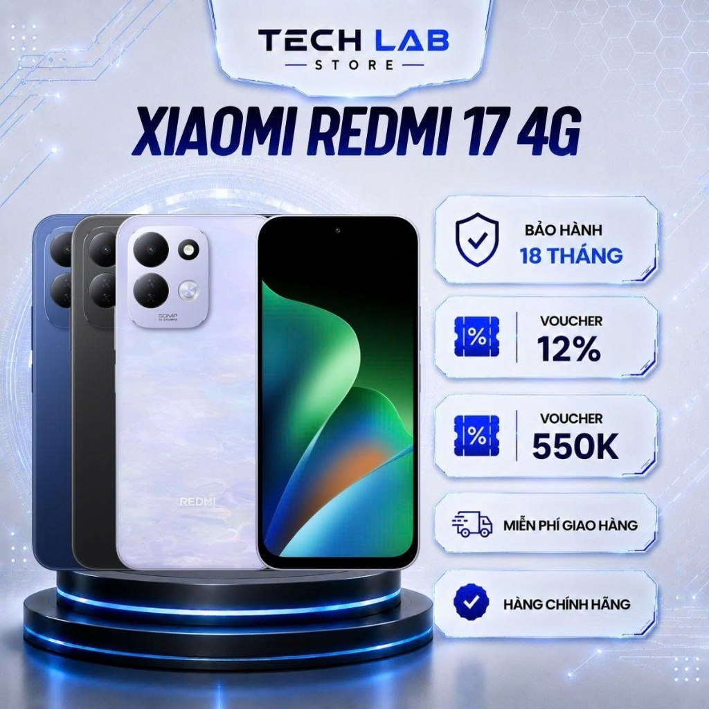Điện thoại Xiaomi REDMI 17 4G - 6-256GB - Ram 6 Chip MediaTek Helio G91 Ultra - Bảo hành 18 Tháng