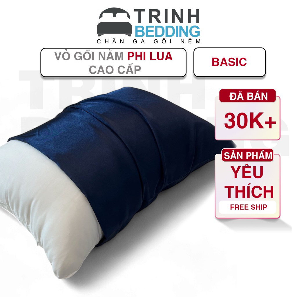 Áo Gối Phi Lụa Trơn Basic Trinh Bedding