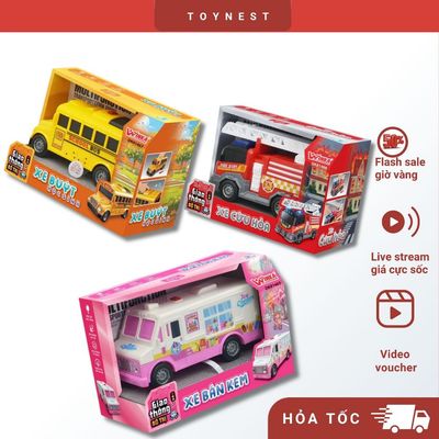Đồ Chơi DUKA  :  Xe Buýt Học Sinh DK81467 / Xe Cứu Hỏa DK81466 / Xe Bán Kem DK81465