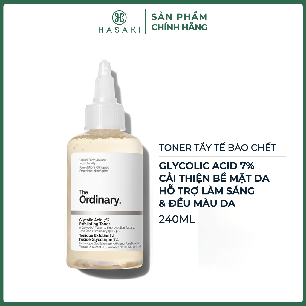 The Ordinary glycolic acid 7% tẩy tế bào chết làm sáng da Glycolic Acid 7% Toning Solution 240ml