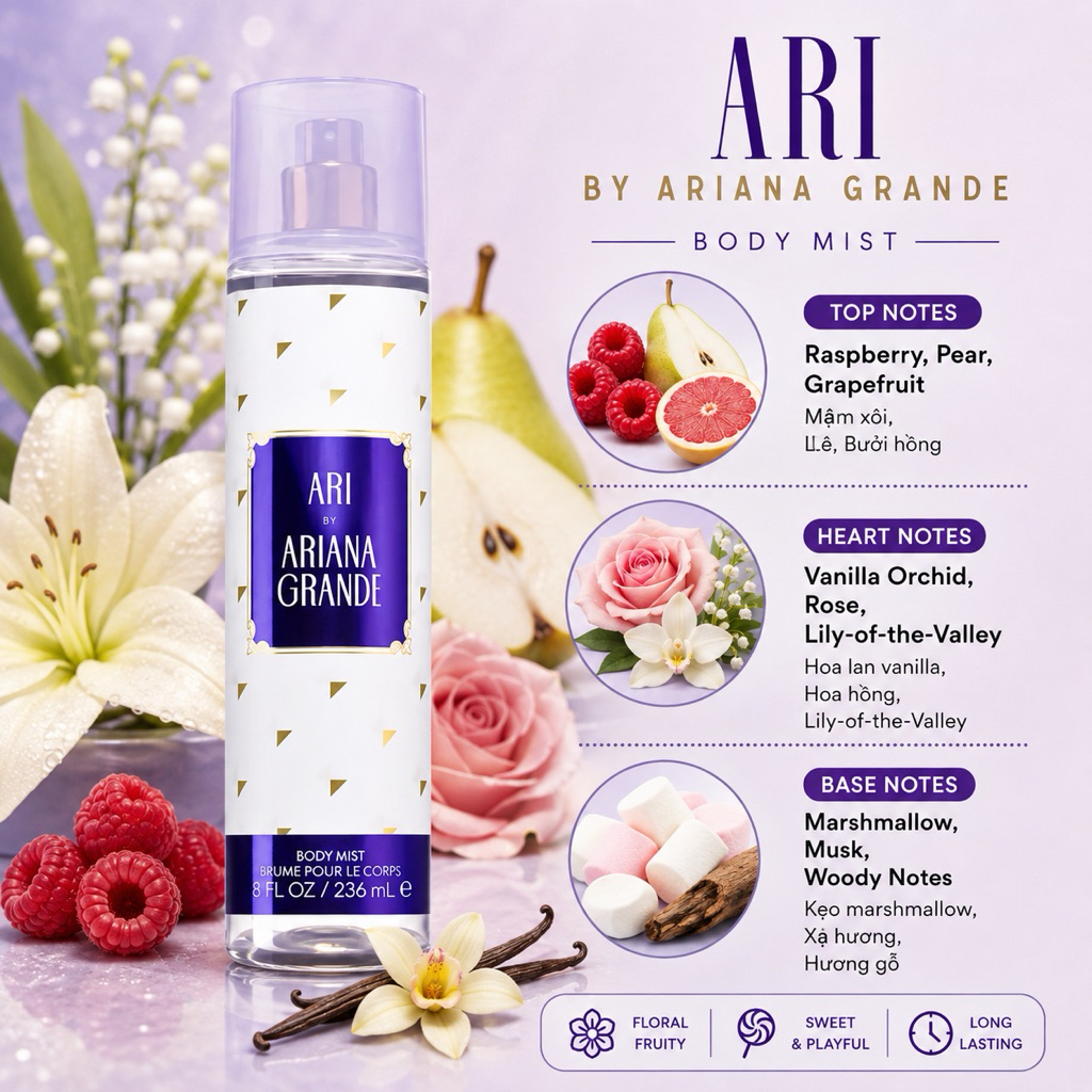 ARI BY ARIANA GRANDE - Xịt Thơm Body Mist Toàn Thân Ariana Grande