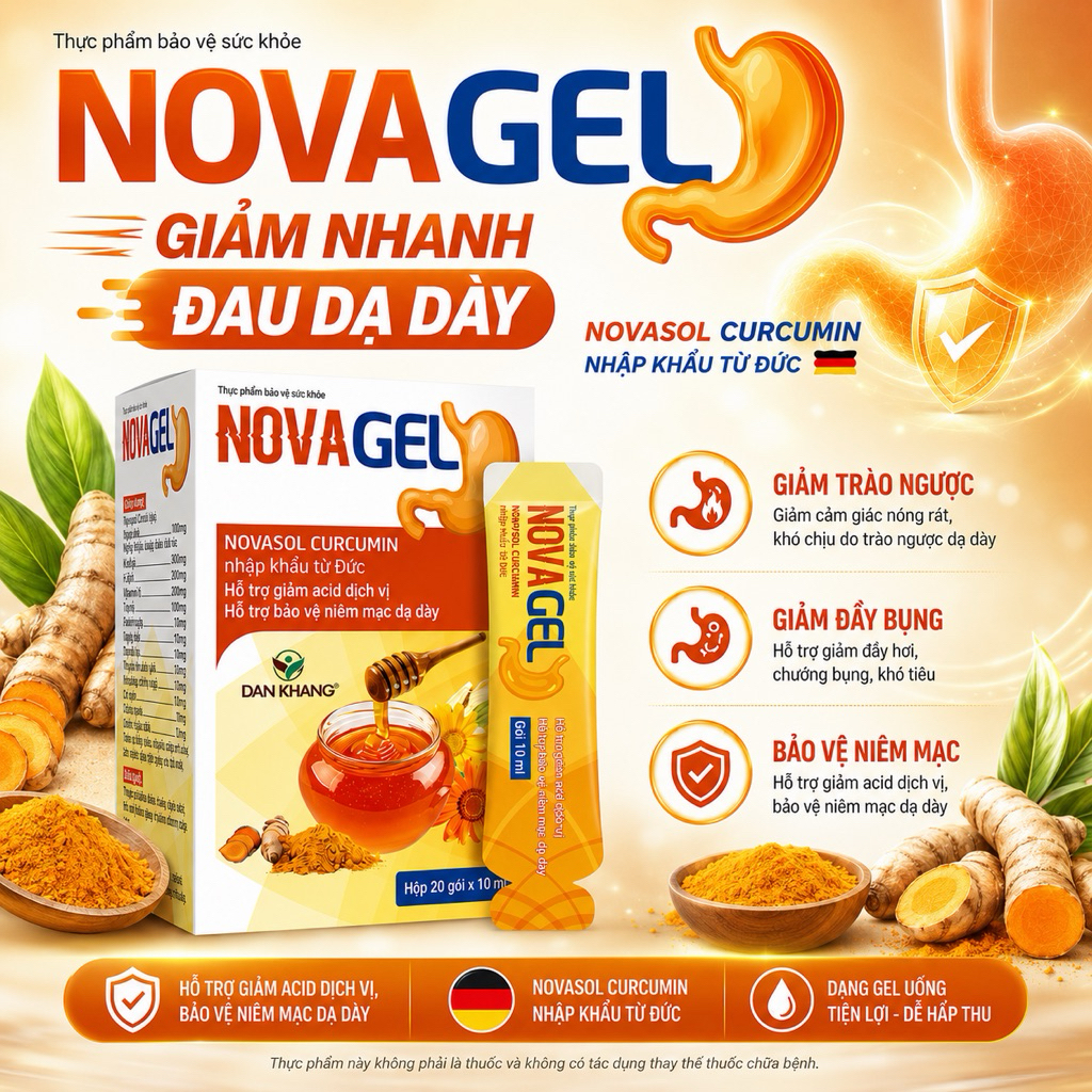 Gói Uống Hỗ Trợ Giảm Đau Dạ Dày Novagel Dân Khang- Hộp 20 gói