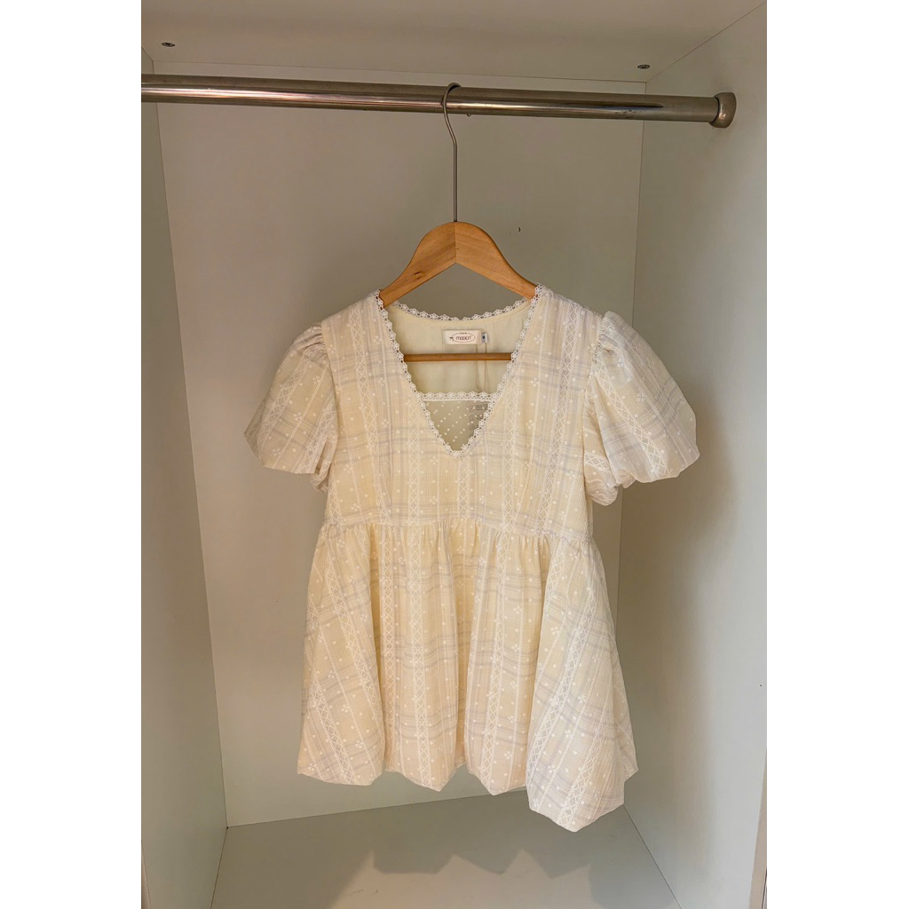 MODEN - Áo babydoll phối lưới Romi