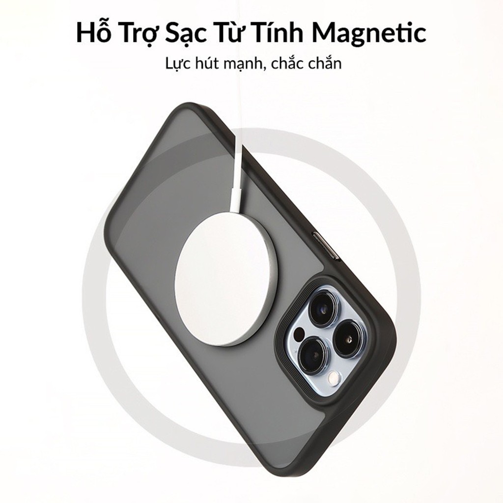 Ốp Lưng Iphone Likgus Ushield Magsafe Lưng Nhám Chống Vân Tay Hỗ Trợ Sạc Không Dây Các Dòng IPhone 1