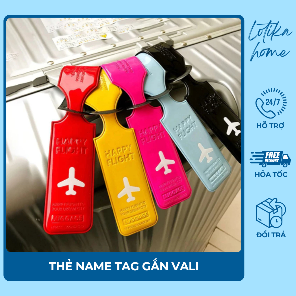 Thẻ Hành Lý LOTIKA Hình Máy Bay – Name Tag Vali Hoạt Hình