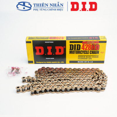 Sên DID 428HD-124RB Gold xe Exciter 135/150, Winner, Sonic, Raider, Satria, Wave, Future (Thailand) HEAVY DUTY