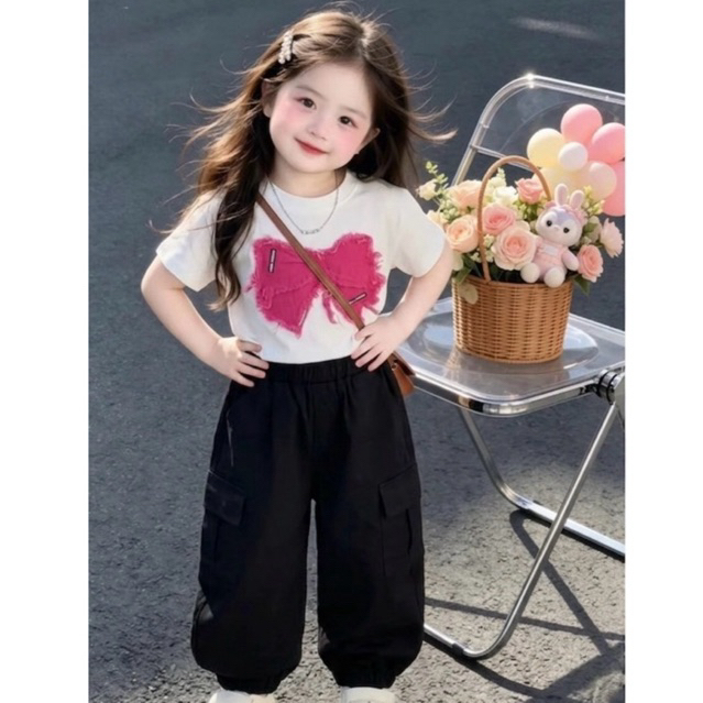 Sét bộ cho bé gái di nhảy quần ống rộng cho bé gai, cho bé  gái 8---32 kg, sétsét bộ quần ao mặc thỏ