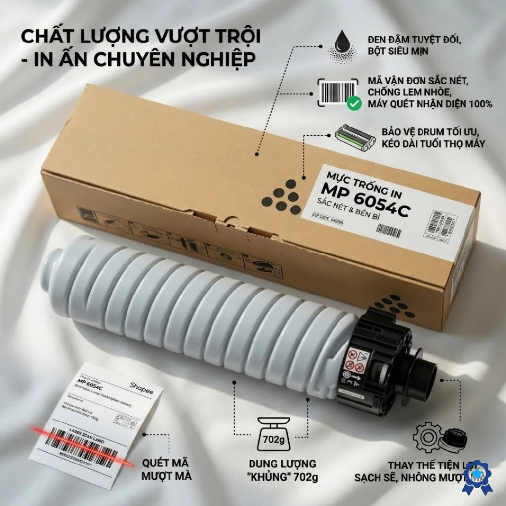 Hộp Mực Ricoh MP3054 MP3554 MP4054 MP5054 IM2500 IM3000 IM4000 In Đậm Nét Sạch Nền
