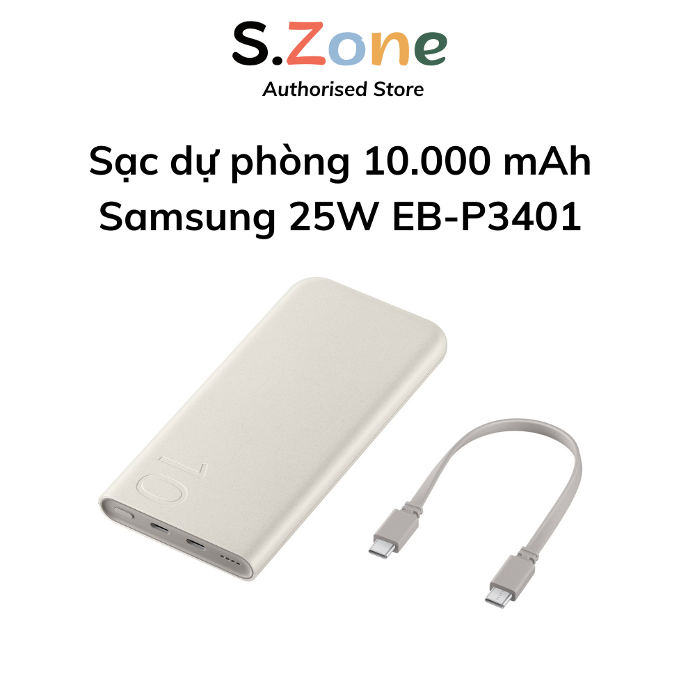 Sạc Dự Phòng Samsung 10.000 mAh 25W Type-C EB-P3401 Hàng Chính Hãng
