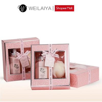 Hộp quà tặng Sữa tắm trắng da Weilaiya, kem body, Lotion dưỡng thể trắng da body hoa trà