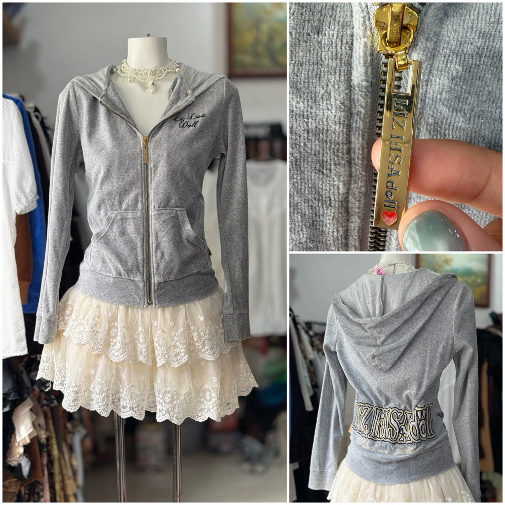 [2hand_thrift] Áo khoác nhung Liz Lisa Doll S M ngực 80-86 dài 55‼️lỗi ố