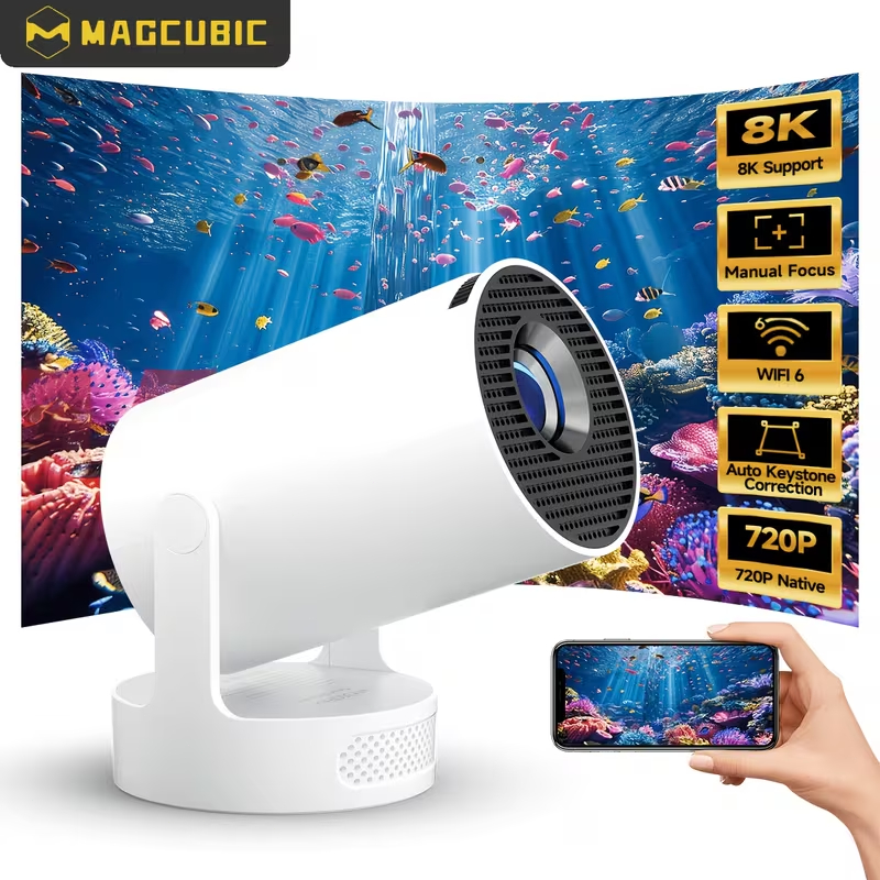 Magcubic Máy Chiếu HY300 Pro+ 290 ANSI Android 14 Hỗ Trợ 4K WIFI 6 BT5.4 Xoay 180° Máy Chiếu Di Động