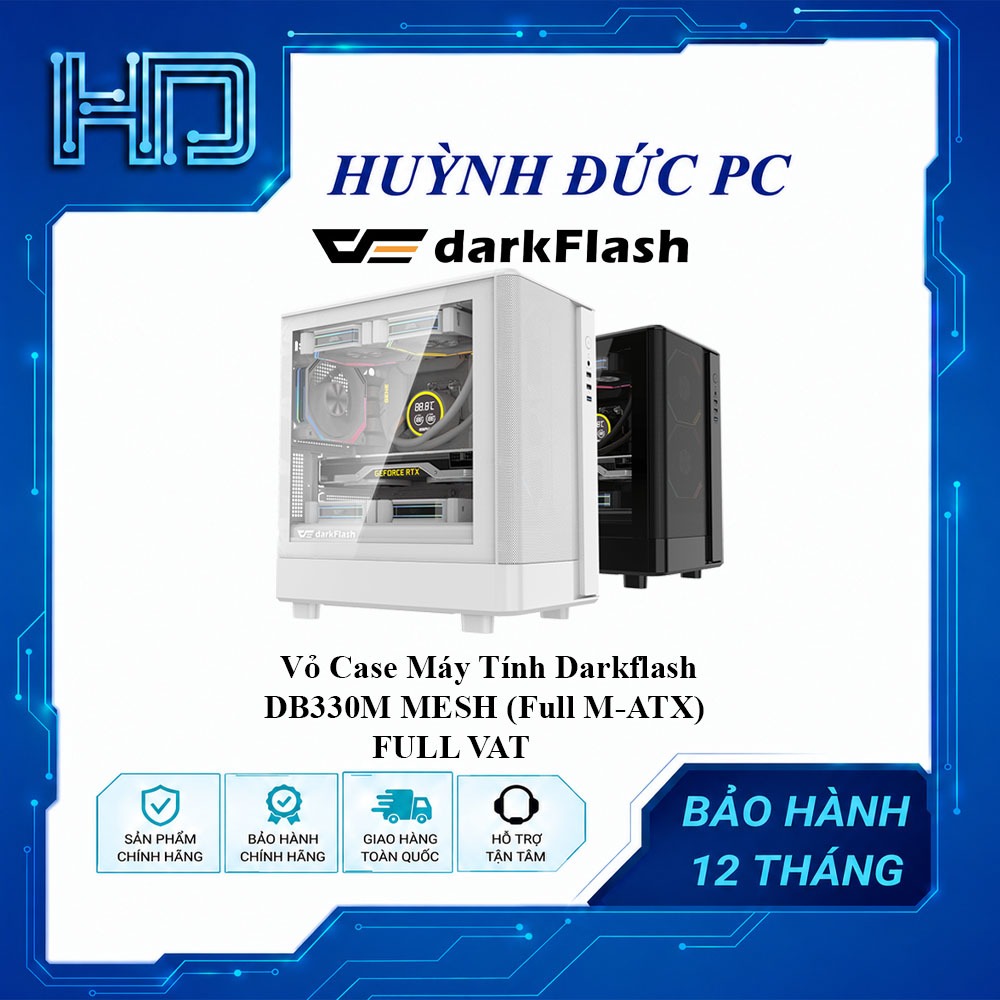 [FULL VAT] Vỏ Case Máy Tính Darkflash DB330M MESH (M-ATX) / Mặt Kính Cường Lực - Hàng Chính Hãng