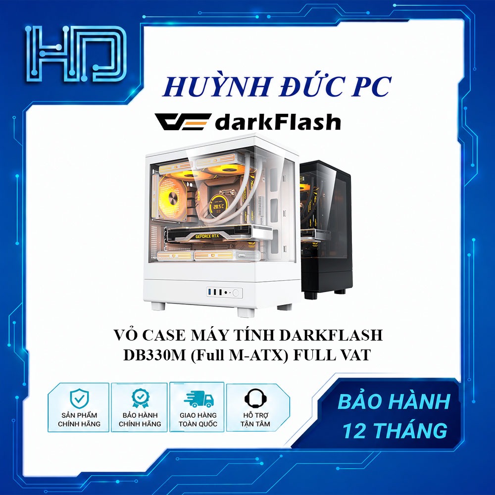 [FULL VAT] Vỏ Case Máy Tính Darkflash DB330M Glass (M-ATX) / Hai Mặt Kính Cường Lực- Hàng Chính Hãng