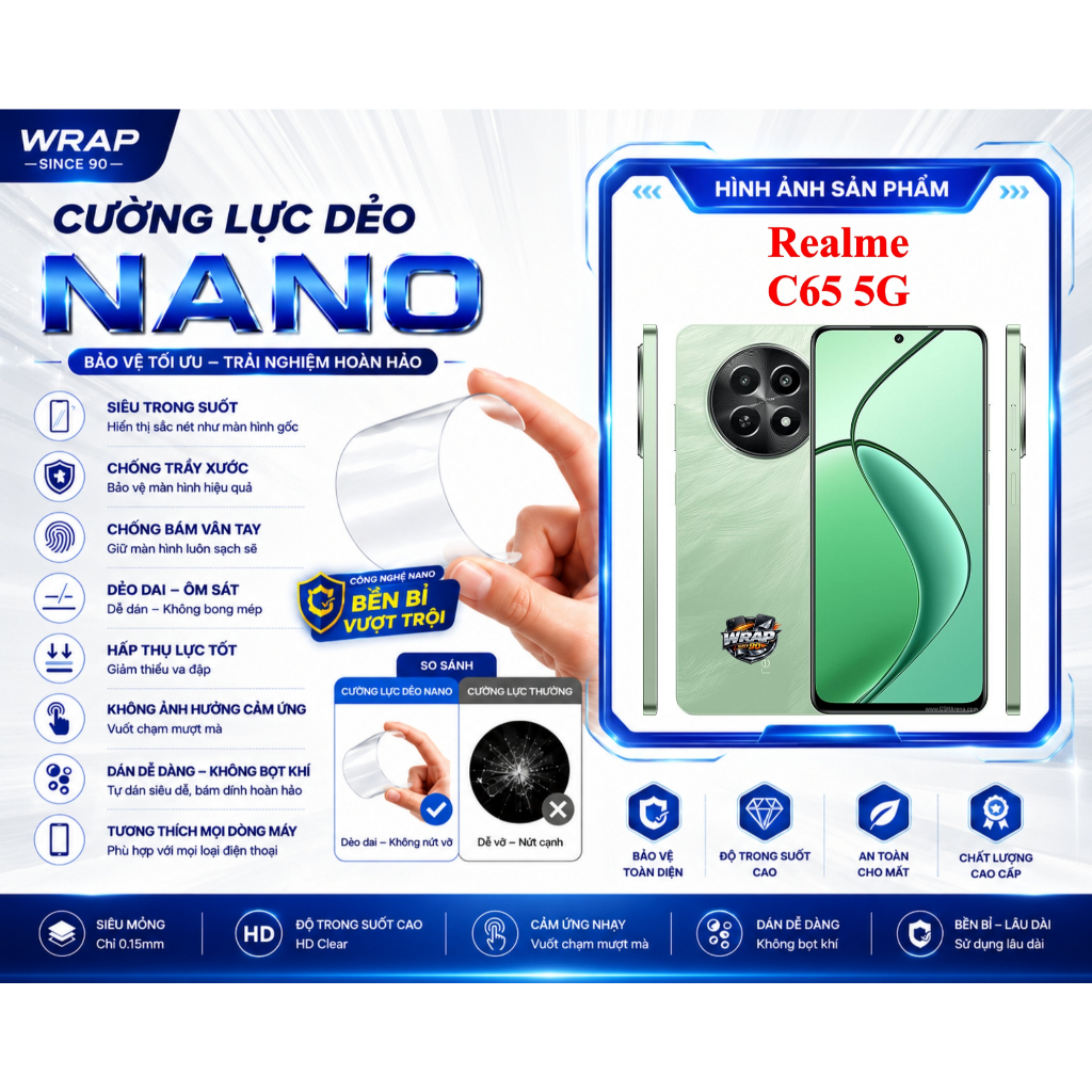 Cường lực dẻo bảo vệ màn hình Realme C65 5G
