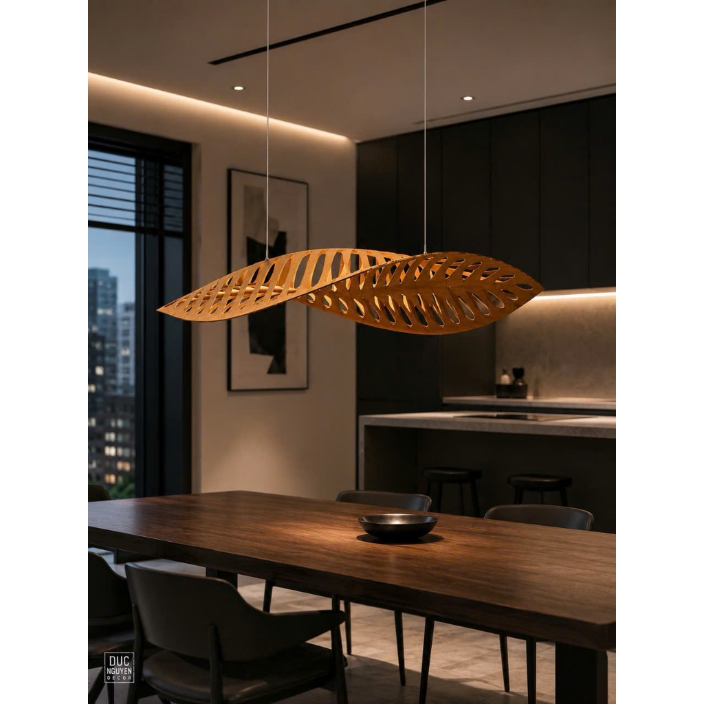 ACHI DECOR - ĐÈN CHIẾC LÁ - CHẤT LIỆU GỖ