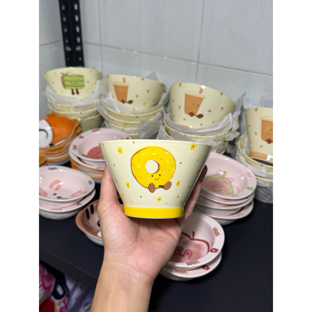 Chén Sứ Dáng Nón Hoạ Tiết Bánh Ngọt - An Toàn DN STORE