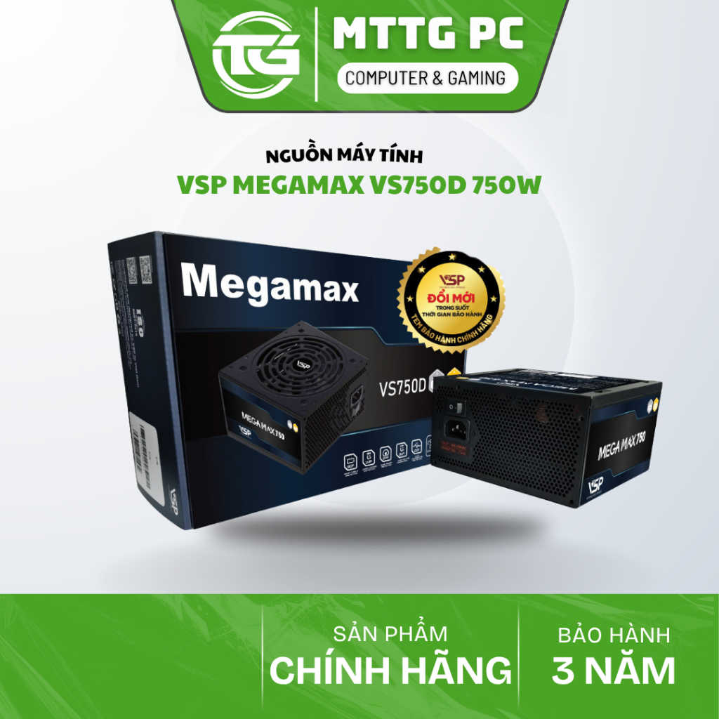 [FULL VAT] NGUỒN MÁY TÍNH VSP MEGAMAX VS750D 750W - NEW BẢO HÀNH 36 THÁNG