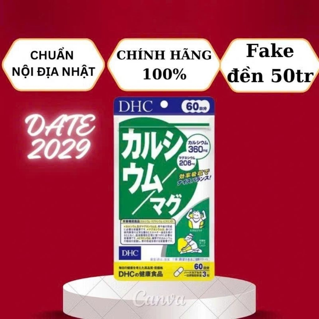 Viên uống canxi magie DHC nhật Bản 180 viên, bổ sung canxi, ngừa loãng xương