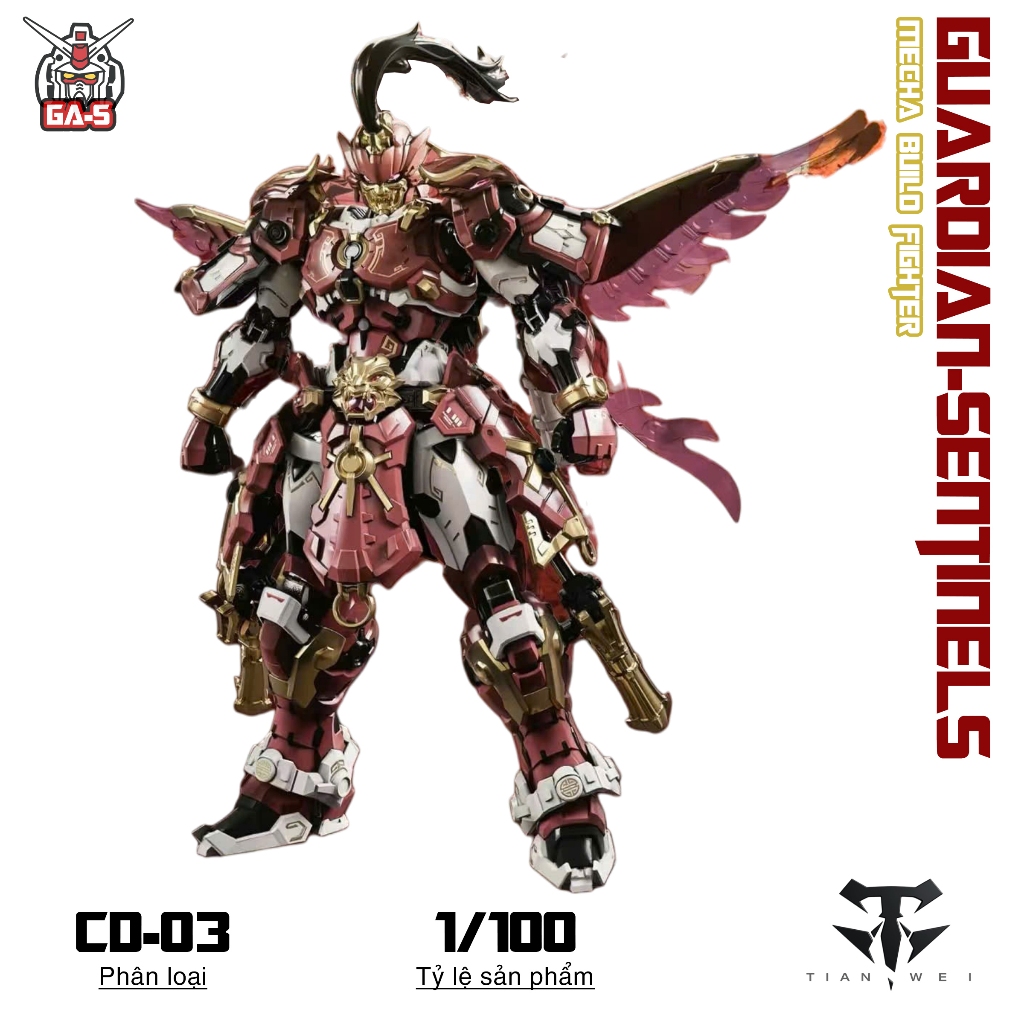 Mô hình Cangdao Tuần giới sứ - Chu tước, 1/100 Cangdao, Đồ chơi trang trí để bàn